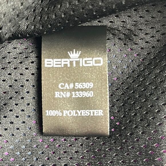 BERTIGO lan Animal Impala & Cheetah Jacquard  Bomber Jacket Navy Blue / Purple S - Picture 13 of 15